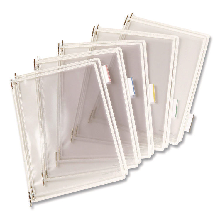 Antimicrobial Desktop Reference and Display System, 10 Panels with White Borders, White Base
