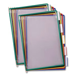 Antimicrobial Desktop Reference and Display System, 10 Panels with Assorted Borders, White Base