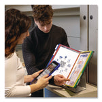 Antimicrobial Desktop Reference and Display System, 10 Panels with Assorted Borders, White Base