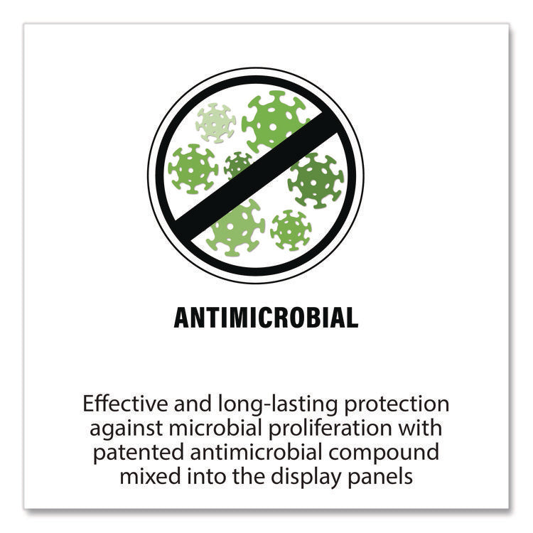 Antimicrobial Desktop Reference and Display System, 10 Panels with Assorted Borders, White Base