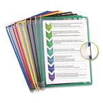 Antimicrobial Desktop Reference and Display System, 10 Panels with Assorted Borders, White Base