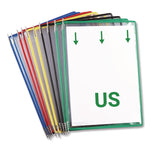 Antimicrobial Desktop Reference and Display System, 10 Panels with Assorted Borders, White Base