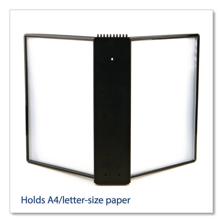 Easy-Load Wall Display Unit, 10 Panels with Black Borders, Black Base