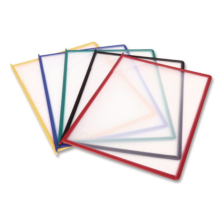 Easy-Load Wall Display Unit, 10 Panels with Assorted Borders, White Base