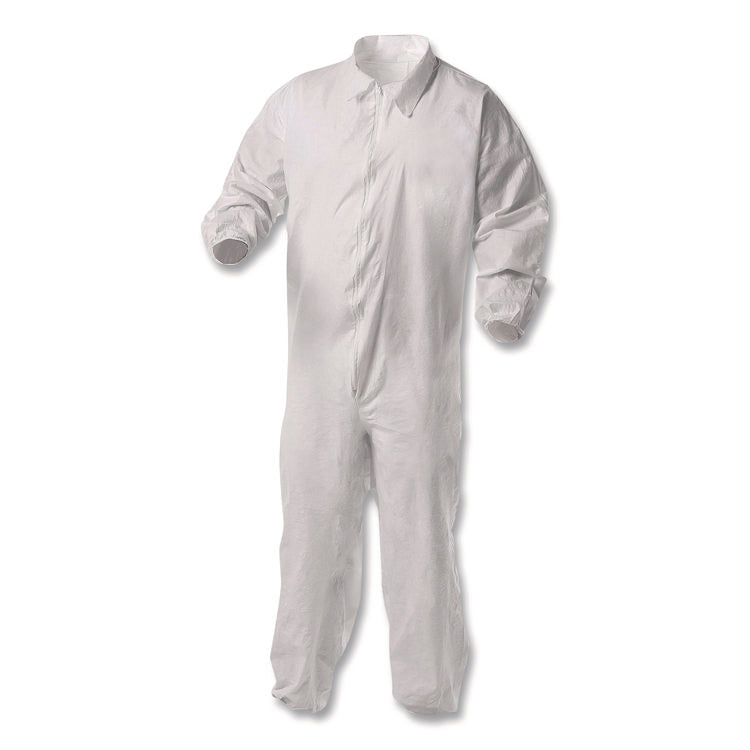 KGA35 Liquid and Particle Protection Coveralls, Elastic Wrists and Ankles, 5X-Large, White, 25/Carton