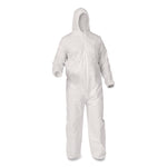 KGA35 Liquid and Particle Protection Coveralls, Elastic Wrists, Ankles and Hood, 4X-Large, White, 25/Carton