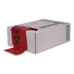 Healthcare Biohazard Printed Low-Density Can Liners, Biohazard, 45 gal, 1.3 mil, 40 x 46, Red, Flat Pack, 200/Carton