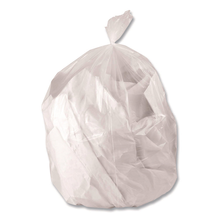 Linear Low-Density Can Liners, 33 gal, 0.65 mil, 33 x 39, Clear, Roll, 250/Carton