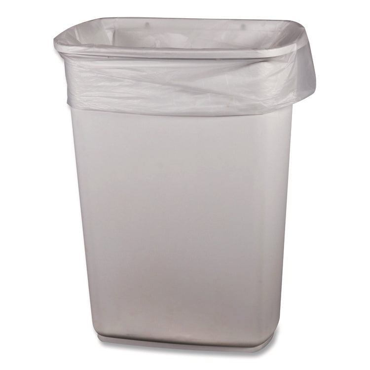 Linear Low-Density Can Liners, 33 gal, 0.65 mil, 33 x 39, Clear, Roll, 250/Carton