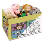 At Play Color in Toy Box, Animal Design, 1 Section, 5.25 Cu Ft, 28" x 18" x 18", White/Black