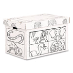 At Play Color in Toy Box, Animal Design, 1 Section, 5.25 Cu Ft, 28" x 18" x 18", White/Black