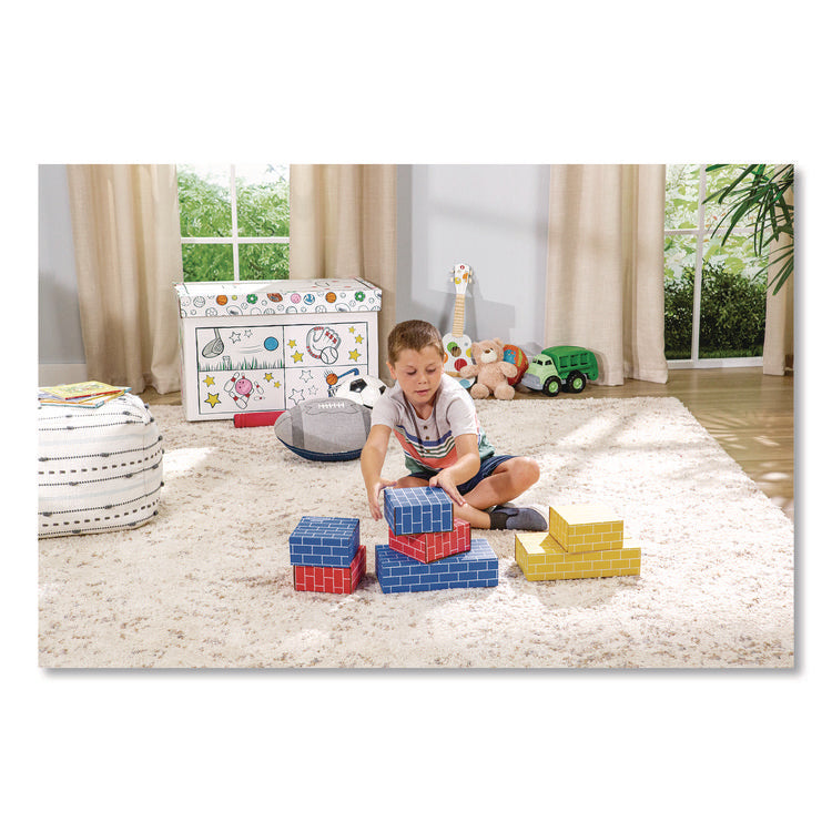 At Play Color in Toy Box, Sports Design, 1 Section, 5.25 cu ft, 28" x 18" x 18", White/Black