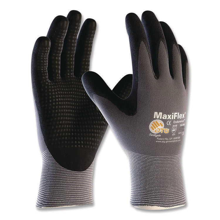 Ultimate Seamless Knit Nylon Gloves, Nitrile MicroFoam Grip: Palm/Fingers, EN388: 4131, Small, Gray, 12 Pairs