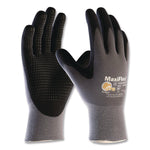 Ultimate Seamless Knit Nylon Gloves, Nitrile MicroFoam Grip: Palm/Fingers, EN388: 4131, Large, Gray, 12 Pairs