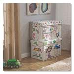 At Play Color in Toy Box, Animal Design, 1 Section, 5.25 Cu Ft, 28" x 18" x 18", White/Black