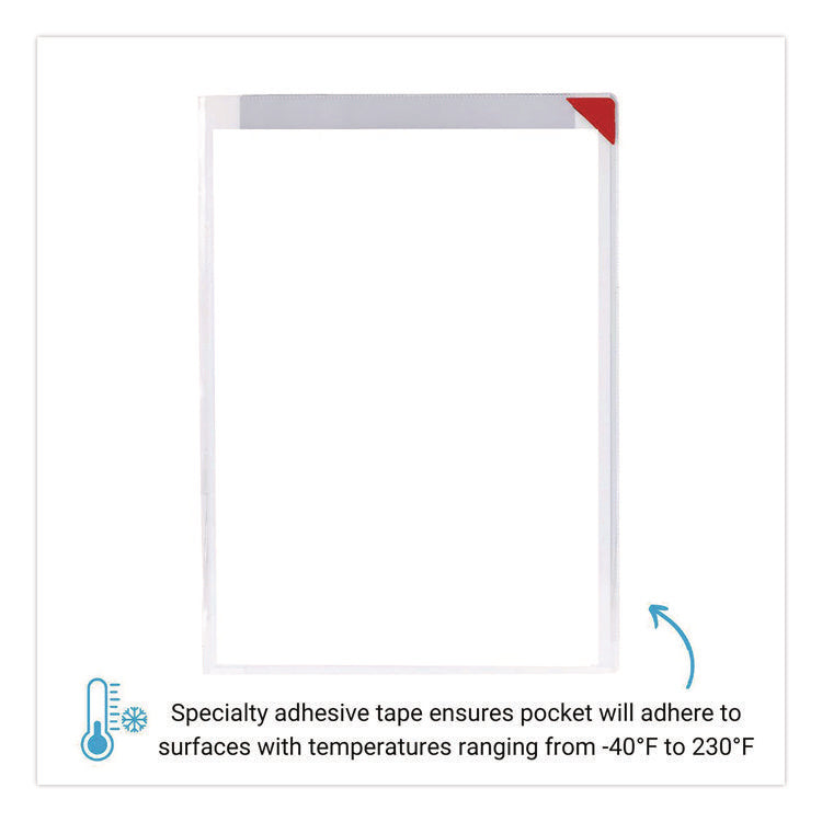 Easy Clic Sub-Zero Signage Pocket, 8.5 x 11 Insert, Clear Frame, 10/Pack