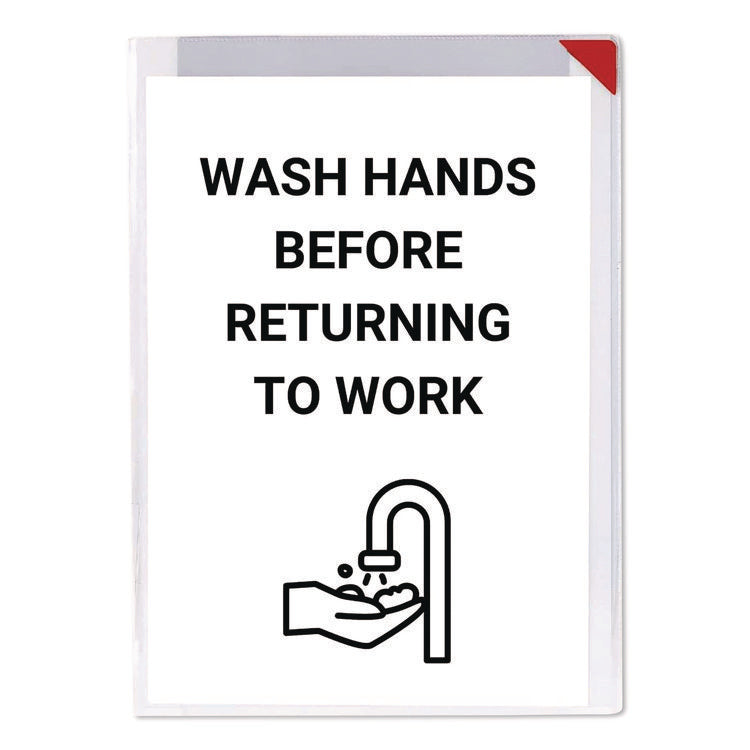 Easy Clic Sub-Zero Signage Pocket, 8.5 x 11 Insert, Clear Frame, 10/Pack