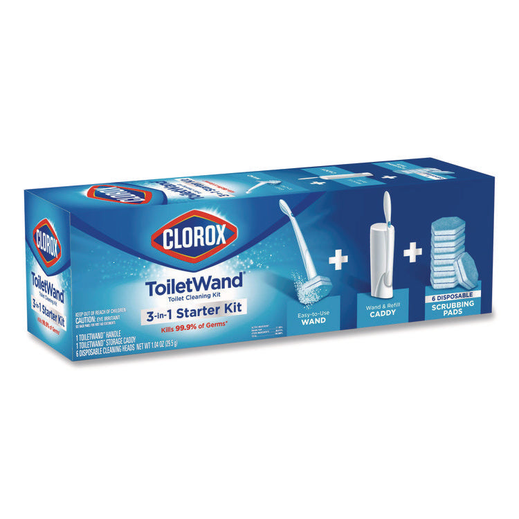 Toiletwand Disposable Toilet Cleaning System: Handle, Caddy And Refills, White