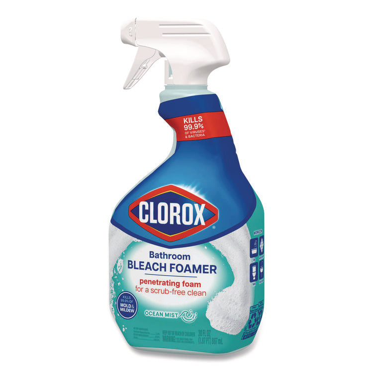Bathroom Foamer with Bleach, Ocean Mist, 30 oz Spray Bottle, 9/Carton
