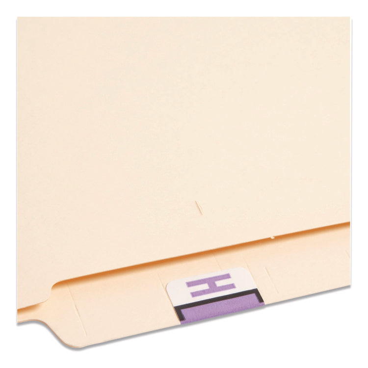 A-Z Color-Coded End Tab Filing Labels, H, 1 X 1.25, White, 500/roll