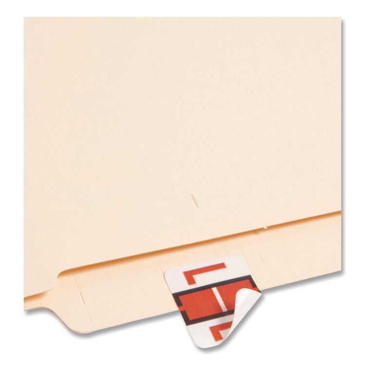 A-Z Color-Coded End Tab Filing Labels, L, 1 X 1.25, White, 500/roll