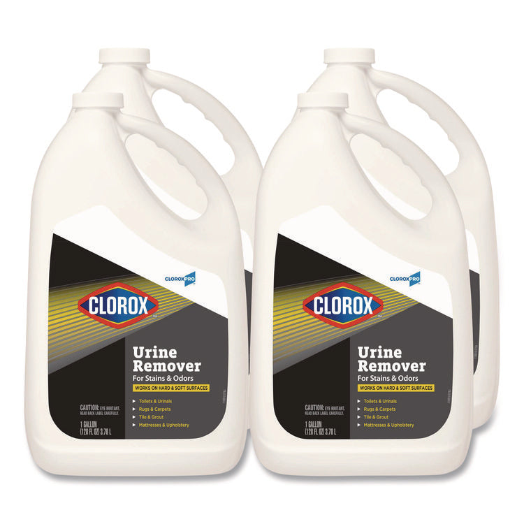CloroxPro Urine Remover for Stains and Odors, 128 oz Refill Bottle, 4/Carton