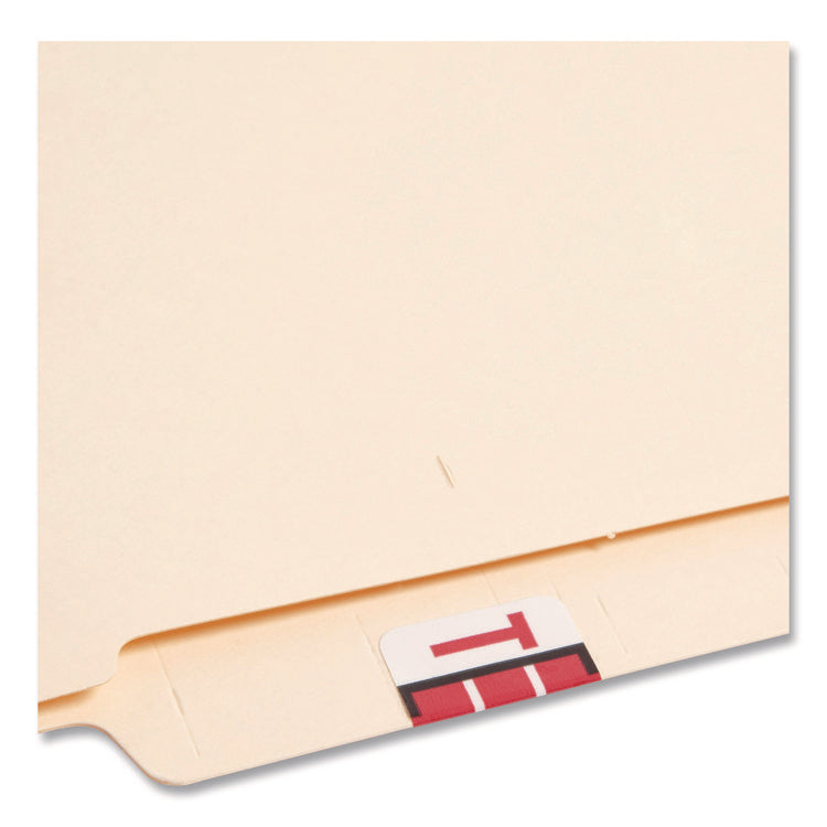 A-Z Color-Coded End Tab Filing Labels, T, 1 X 1.25, White, 500/roll