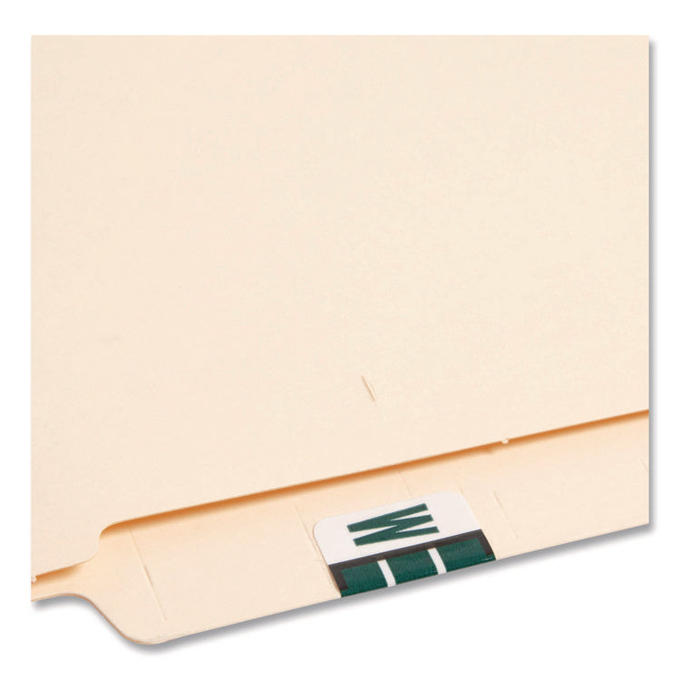 A-Z Color-Coded End Tab Filing Labels, W, 1 X 1.25, White, 500/roll
