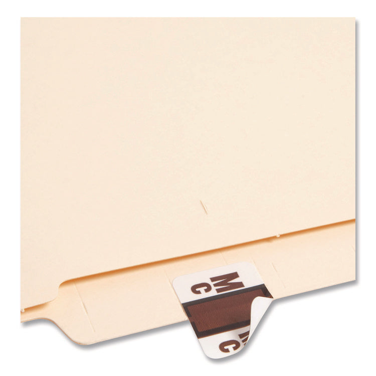 A-Z Color-Coded End Tab Filing Labels, Mc, 1 X 1.25, White, 500/roll