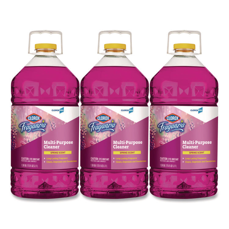 CloroxPro Fraganzia Multi-Purpose Cleaner, Spring Scent, 175 oz Bottle, 3/Carton