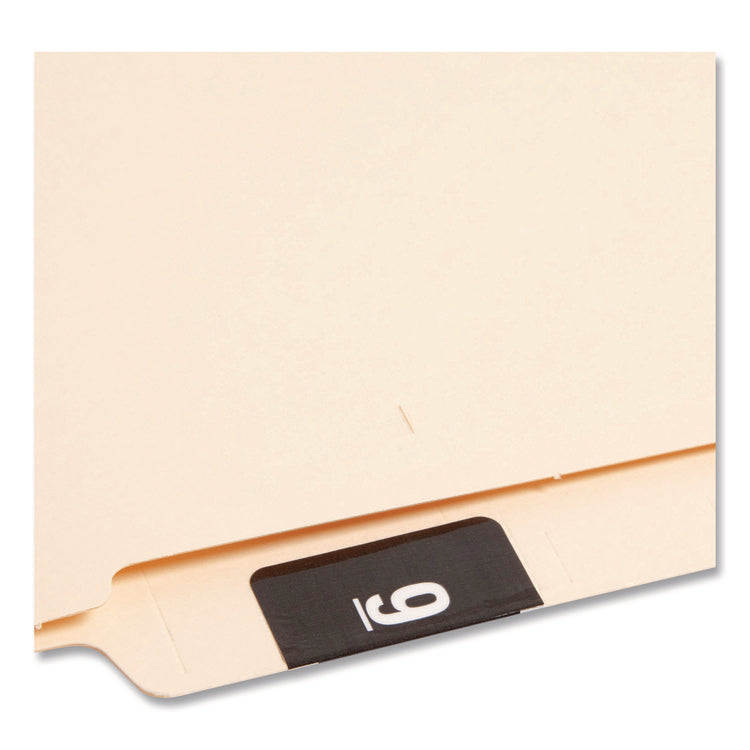 Numerical End Tab File Folder Labels, 9, 1.5 X 1.5, Black, 250/roll