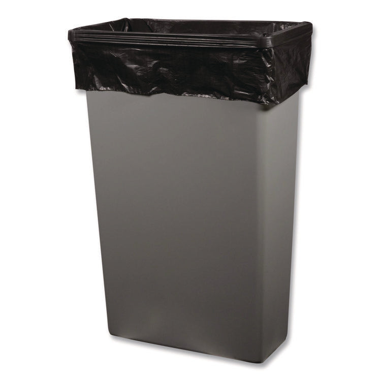 High-Density Waste Can Liners, 33 gal, 16 mic, 33 x 40, Black, Roll, 250/Carton