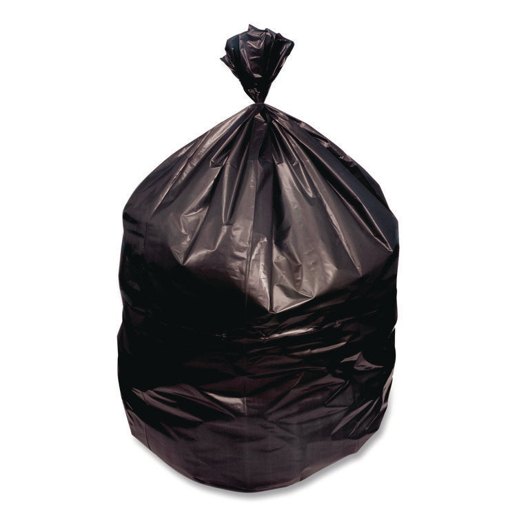 High-Density Waste Can Liners, 33 gal, 16 mic, 33 x 40, Black, Roll, 250/Carton
