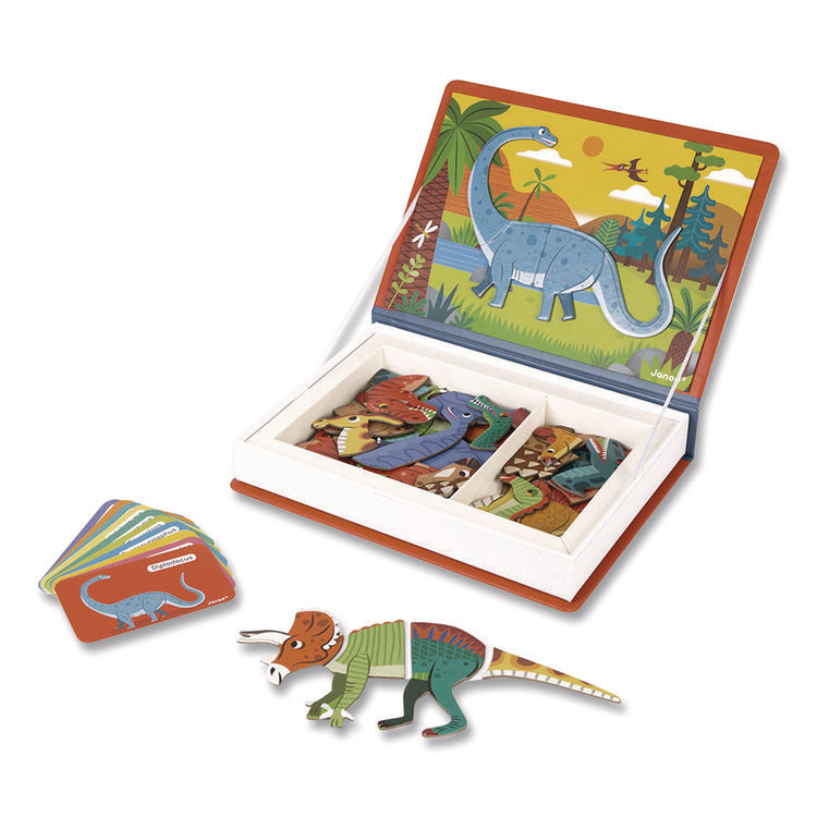 Magneti'books, Dinosaurs, 50 Pieces (10 Cards, 40 Magnetic Shapes), Ages 3 to 8 Years