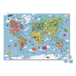 Cardboard Giant World Map Suitcase Puzzle, Grades 2 to 7, 300 Pieces