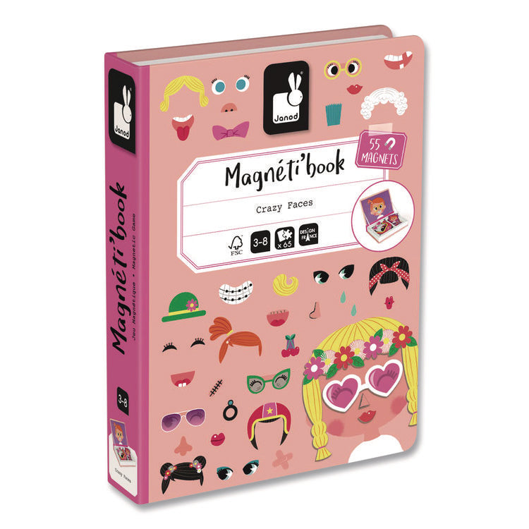 Magneti'books, Girl's Crazy Faces, Ages 3 to 8, 65 Pieces