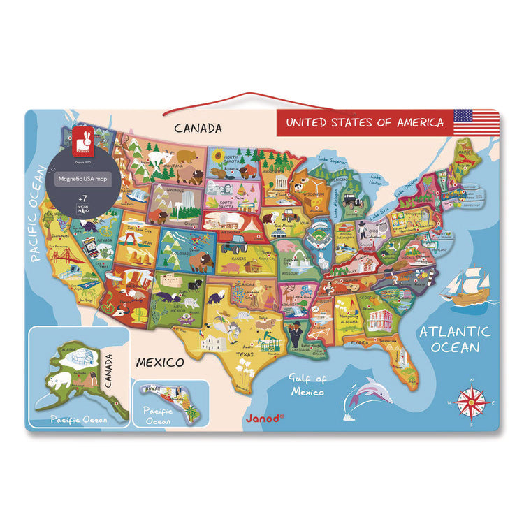 Cardboard United States Map Puzzle, Grades 2 to 7, 48 Pieces