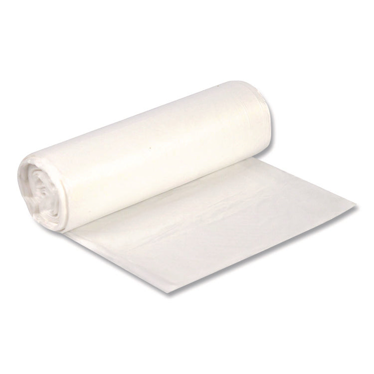 High-Density Waste Can Liners, 33 gal, 11 mic, 33 x 40, Natural, Roll, 25 Bags/Roll, 20 Rolls/Carton