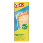 Zipper Food Storage Plastic Sandwich Bags, 6.63 x 5.88, Clear, 50 Bags/Box
