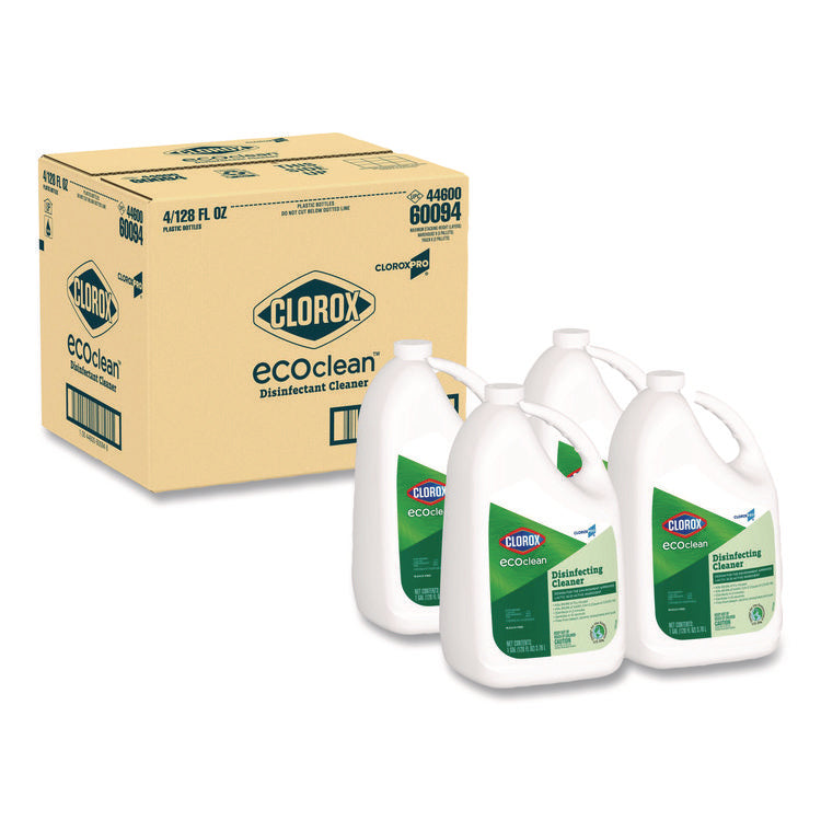 Clorox Pro EcoClean Disinfecting Cleaner, Unscented, 128 oz Refill Bottle, 4/Carton