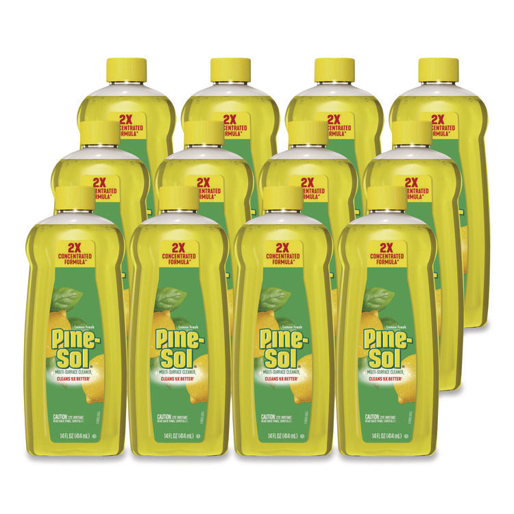 Multi-Surface Cleaner Concentrated, Lemon Fresh Scent, 14 oz Bottle, 12/Carton