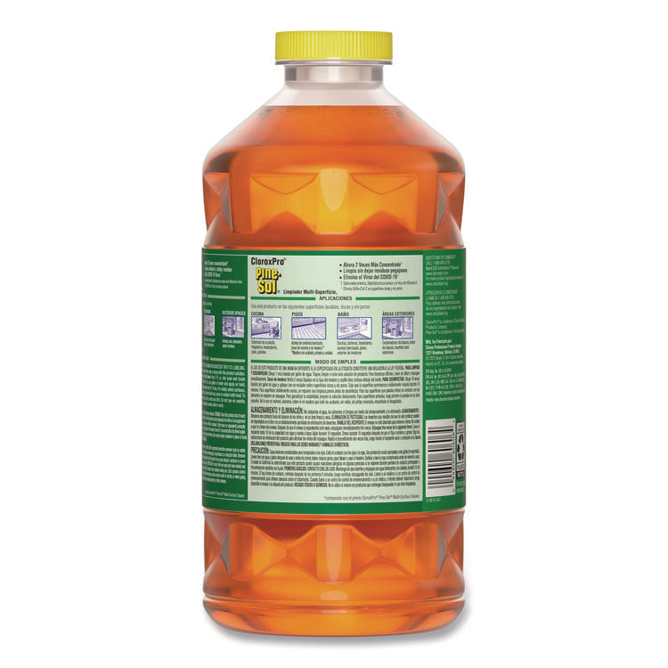 CloroxPro Multi-Surface Cleaner Disinfectant Concentrated, Original Pine Scent, 80 oz Bottle, 3/Carton