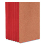 Redrope Drop-Front End Tab File Pockets, Fully Lined 6.5" High Gussets, 5.25" Expansion, Legal Size, Redrope/Red, 10/Box