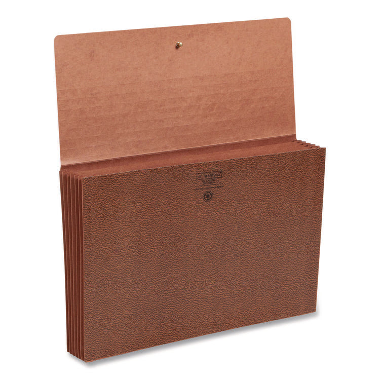 Classic Expanding Partition Wallet with Tear Resistant Gusset/Elastic Cord, 5.25" Exp, 6 Section, Legal Size, Redrope, 10/Box