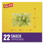 Zipper Food Storage Plastic Bags, Snack Size, 3.25 x 6.63 x 9.31, Clear, 50 Bags/Box, 12 Boxes/Carton