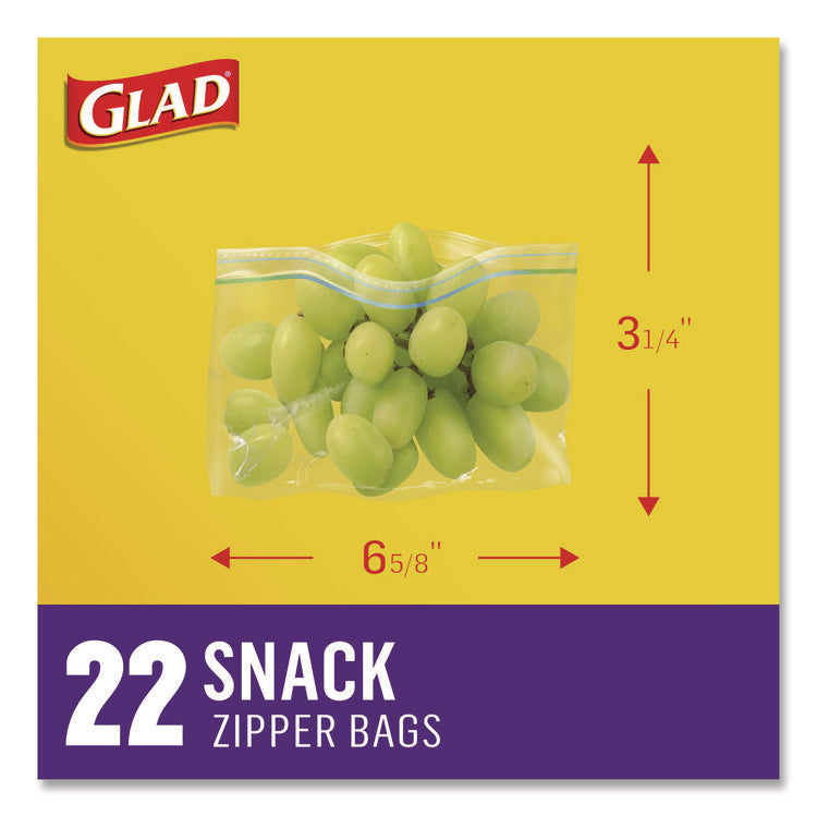 Zipper Food Storage Plastic Bags, Snack Size, 3.25 x 6.63 x 9.31, Clear, 50 Bags/Box, 12 Boxes/Carton