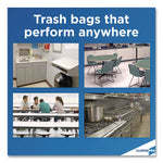 CloroxPro ForceFlex Tall Kitchen Drawstring Trash Bags, 13 gal, 23.75 x 24.88, Gray, 100/Box