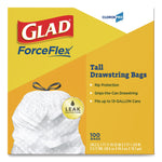 CloroxPro ForceFlex Tall Kitchen Drawstring Trash Bags, 13 gal, 24 x 27.38, Gray, 100/Box