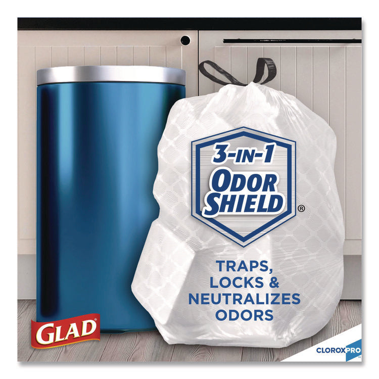 CloroxPro ForceFlex Tall Kitchen Drawstring Trash Bags, 13 gal, 24 x 27.38, Gray, 100 Bags/Box, 4 Boxes/Carton
