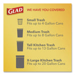 OdorShield Quick-Tie Small Trash Bags, Tie-Flap, 4 gal, Febreze Fresh Clean Scent, 8 x 18, White, 26 Bags/Box, 6 Boxes/Carton